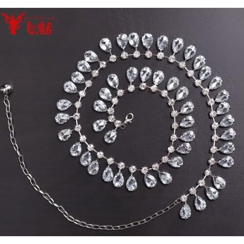 Belly dance costume waist chain waist decoration Shiny Rhinestone Belt Drop shape fashion wild