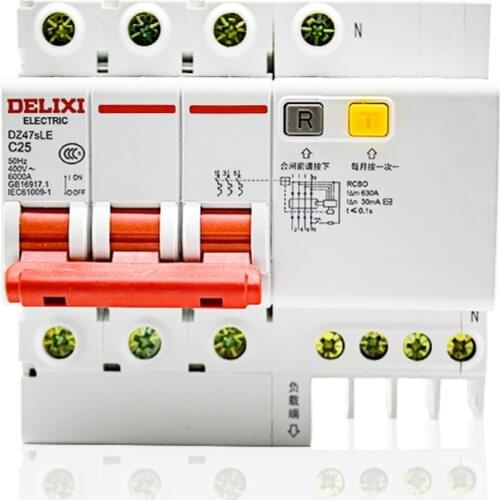 3P+N 6-100A Din Rail Air Earth Leakage Circuit Breaker Protection Protector Device