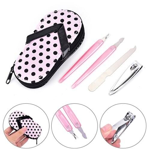 4pcs/SET Shoes Shape Pedicure Manicure Set Travel Kit Nail Care Clipper Scissors Grooming Tool