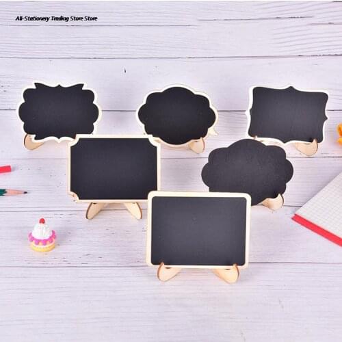 6Style Mini Wooden Whiteboard Message Chalkboard Small Notice Blackboard Stand Home Decor Craft Message Board Ornaments
