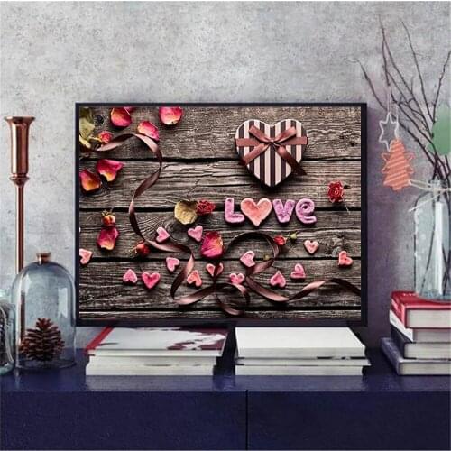 5D DIY Diamond Painting Landscape Love Text Cross Stitch Kit Inlaid Diamond Embroidery Mosaic Home Decoration Painting