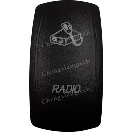 Car Boat Truck Backlit Swtich Cap- Laser Engraving - RADIO-for Led Carling Arb Narva 4x4 RV Rocker Switch, Cover Only