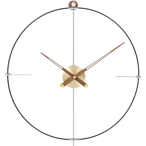 Spanish Design Large Wall Clock Metal Wood Silent Clocks Modern Nordic Living Room Hotel Luxury Minimalist Big Clock Gift Ideas
