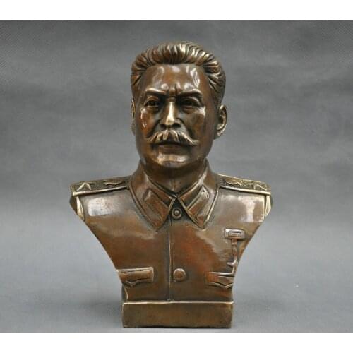 6'' Russian Leader Joseph Stalin Bust Bronze Statue