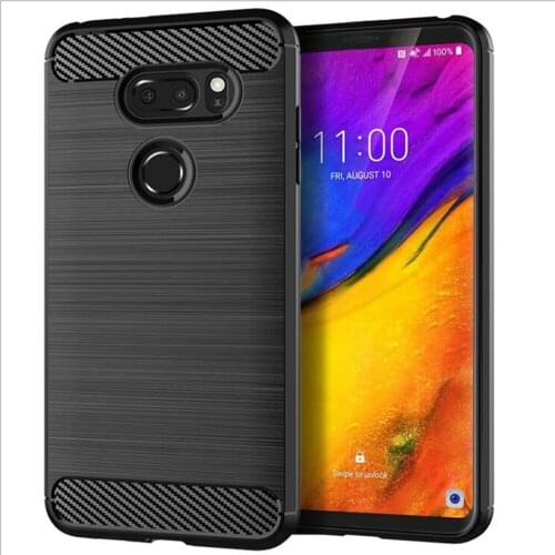 For LG V35 ThinQ Case Carbon fiber Cover Shockproof Phone Case On For LG V35 Cover Full Protection Bumper