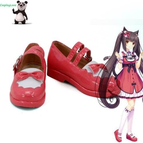 Nekopara Chocola Red Shoes Cosplay Long Boots Leather Custom Made For Halloween Christmas