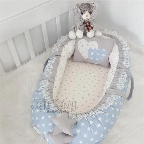 Jaju Baby Blue Star Babynest Orthopedic Baby Nest 100x60 bedside bed