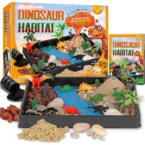 Byncceh Jurassic World Dinosaur Toys Ecology Space Sesign DIY STEAM Crafts Volcano Tour Physics Experiment for Children Gifts