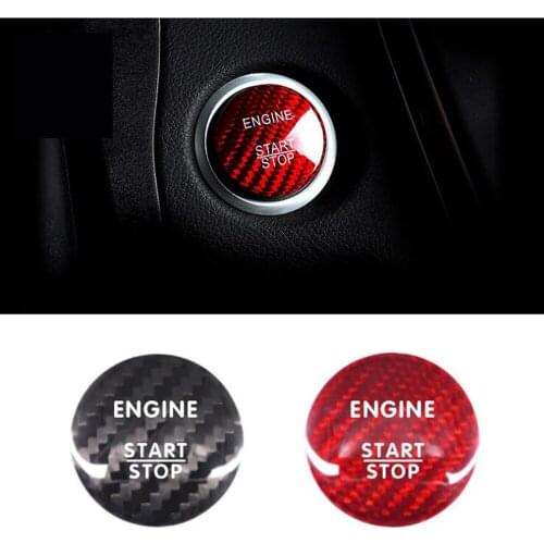 For Benz NEW A/B/C/E Class GLC GLE Real Carbon Fiber Car Engine Start Stop Switch Button Trim Cover Stickers Decals Stying
