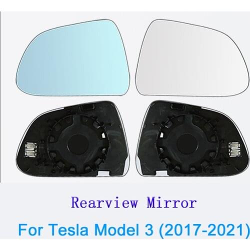 For Tesla Model 3 Mirror Window Anti Dazzle Car Rearview Mirror Protective Waterproof Rainproof Anti Fog HD Blue Light Lens