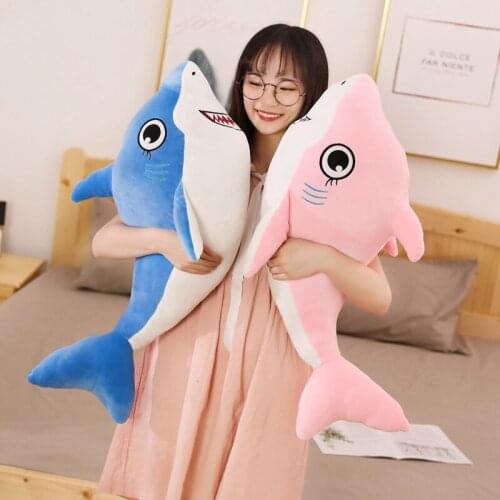Hot New 80cm/100CM Simulation Big Sharks Doll Big Size Funny Soft Bite Shark Plush Toy Pillow Appease Cushion Gift For Children