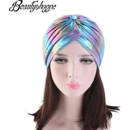 India Woman Hijabs Turban Head Cap Hat Beanie Ladies Hair Accessories Muslim Scarf Cap Hair Loss