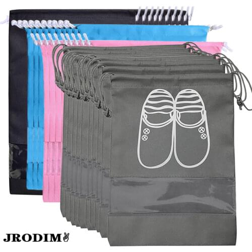 JRODIM Shoe Dust Covers Non-woven Waterproof Shoes Storage Bag Drawstring Bags Shoes Storage Pouch Organizers for Shoes