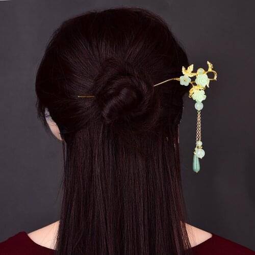 Classical Copper Alloy Stick Step Shake Noble Princess Hair Stick Super Fairy Hair Jewelry Vintage Ancient Palace Headwear