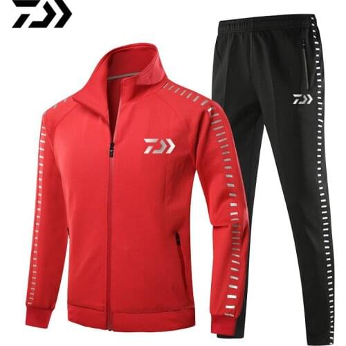 Daiwa Clothing Fishing Suit Breathable Fishing Jacket Pants Suit Zipper Pocket Fishing Shirts Long Sleeve In Fishing Clothes