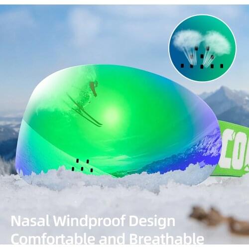 Clear Version Magnetic Snow Ski Goggles with Nasal Windproof Double Layers UV400 Anti-fog Snowboard Ski Mask Glasses Men Women