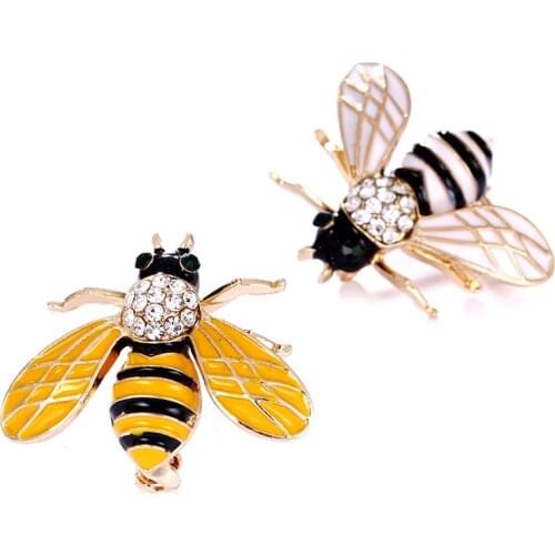 Fashion Enamel Bees Metal Mini Brooches Pins Men Women Suit Brooch And Pin Broach Metal Buttons Brosche Clip Scarf Insect Brooch
