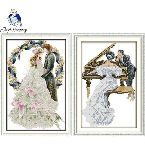 Joy Sunday Character series 14CTprinted canvas cross-stitch DIY DMC 11CT counted cross stitch needlework kit Home Wedding decor