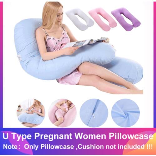 Newest European Large Pregnant Women U-shaped Maternal Cushion Cover Multi-functional Side Sleeping Cotton Pillowcase 80*160CM