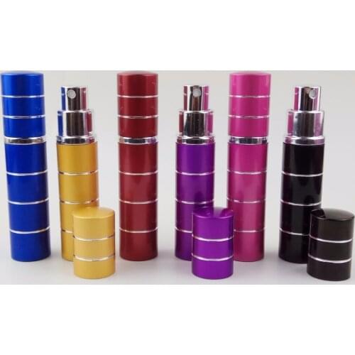 Wholesale 100Pcs 10ML Silver Ring Aluminum Perfume Bottle Glass Tank Portable Atomizer Bottle