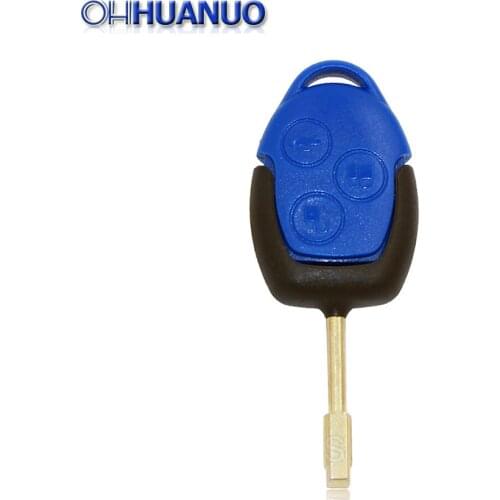 Fits FOR Transit Connect Blue 3 Button Remote Key Fob Case Shell + Uncut Blade