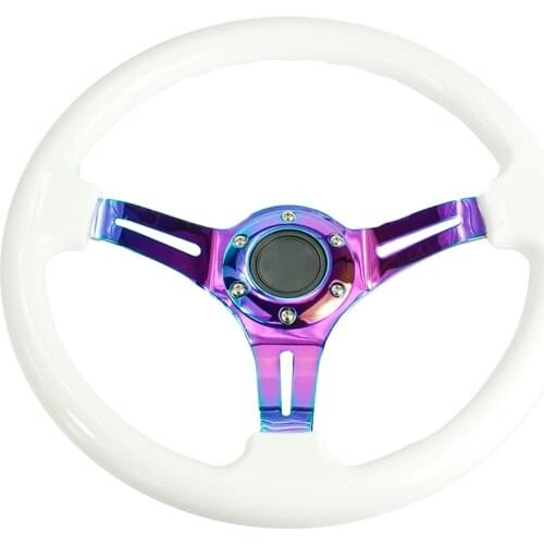 Neo Chrome 350mm 14inch ABS Steering 45mm Wheel Deep dish Universal Car Auto Racing Steering wheels