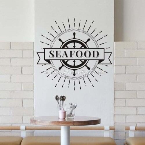 Seafood Restaurant Decor Vinyl Wall Decal Kitchen Dining Room Sticker Bar Drink Art Sticker