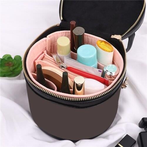 Simple Style Ladies Bucket Bag Felt Liner Cosmetic Bag Purse Handbag Storage Bag Fashion Handbag For Women Girls