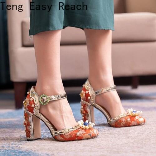 High Heels Rhinestones Wedding Sandals Shoes Women Open Toe Satin Zipper Back Strap Evening Party Summer Ladies Sandals 34-43