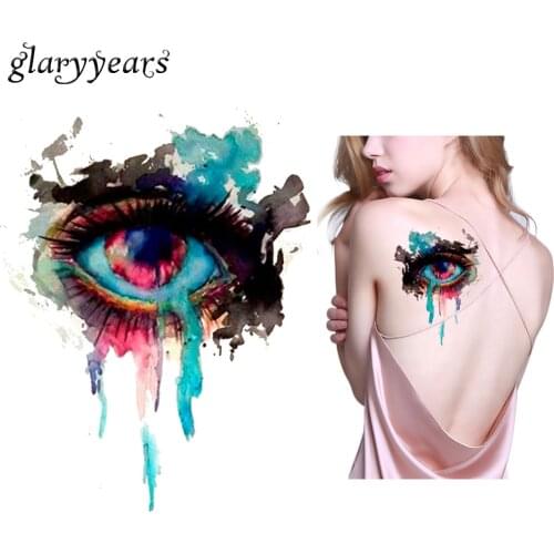 1 Piece Sexy Body Art Beauty Makeup Waterproof Tattoo KM-071 Watercolour Eye Decal Design Temporary Tattoo Sticker Colorful Draw