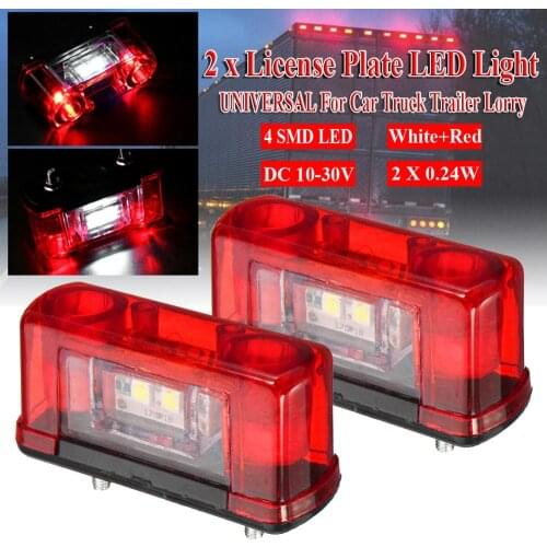 High Quality 12v 24v Car Led License Number Plate Light Lamp Universal Led License Plate Car Truck Trailer Lorry Rear Tail Light
