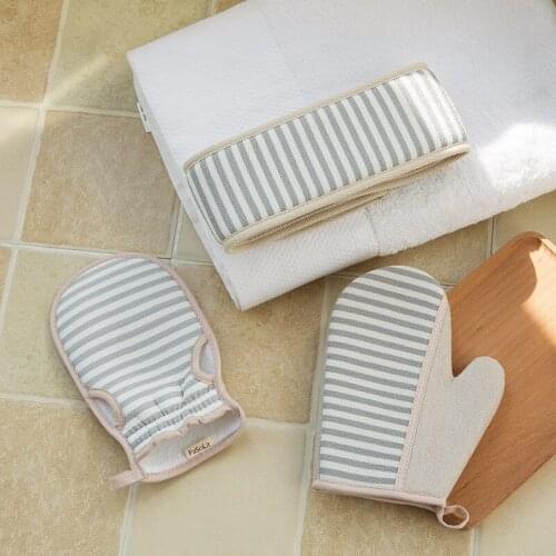Japan Natural Soft Exfoliating Shower Gloves Back Strap Bath Towel Shower Massage Spa Scrubber Sponge Body Skin Health Cleaning