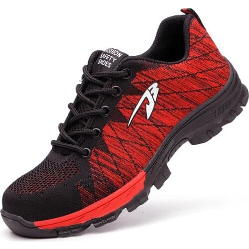 Unisex Safety Shoes Steel Toe Light Weight Breathable Working Shoes Man Work Safety Boots Men Casual Shoes Sneakers Plus Size 46