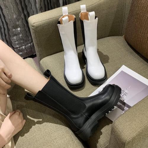 Women Chunky Heel Ankle Boots Woman Shoes Brand Designer Chelsea Boots Female Platform Boots Lasdies Fashion Shoe Spring