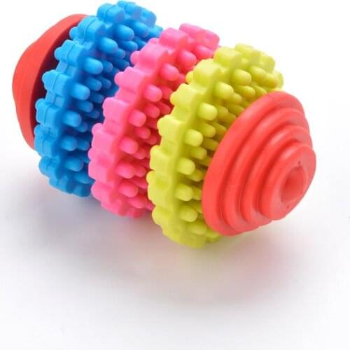 Dog Chew toys Puppy Dental Teeth Gums Bite-Resistant Colorful Natural Rubber Tooth Cleaning Tools For Dog