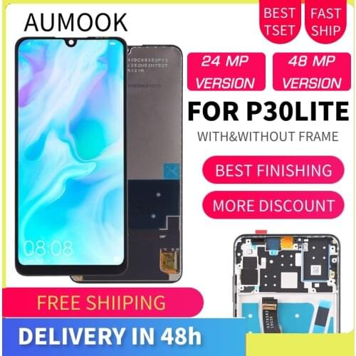LCD for Huawei P30 Lite Display Touch Screen Assembly With Frame for Huawei P30 lite NOVA 4E LCD replacement MAR-LX1 LX2 AL01