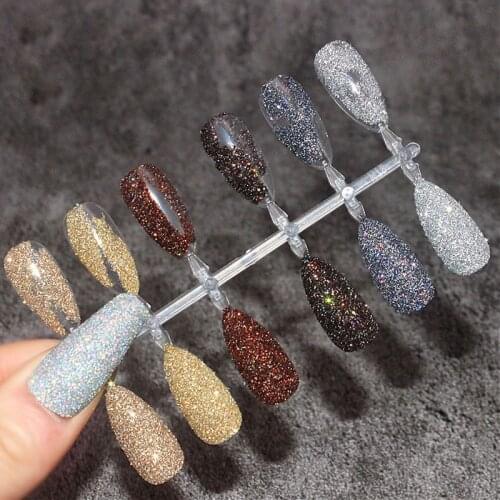 1Box Super Shining Crystal Diamond Nail Powder Pigment Chrome Giltter Shiny Nail Powder 3D Luxury Shiny Sparkle Powder Colorful