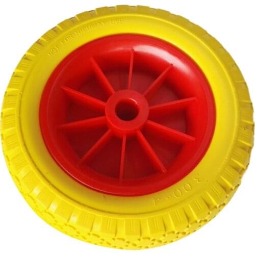 1 Pair of 25.4cm 22.35mm Durable Puncture Proof Rubber Tyre on Red Wheel for Kayak Trolley Cart Boat Trailer