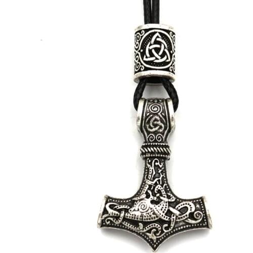 1pcs thors hammer mjolnir pendant necklace viking scandinavian norse viking rune jewelry