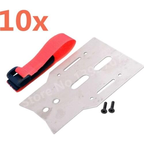 10Pcs 1/10 RC Cars TRX-4 TRX4 Metal Battery Holder Expansion Plate Mount Relocation Plate Expanding Board RC Crawler Car