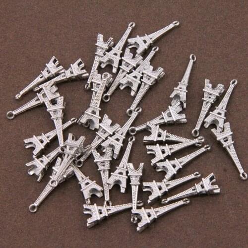 10pcs 24*8mm white K Colors Plated Eiffel Tower Handmade Charms Pendant:DIY for bracelet necklace