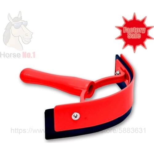 101 7002 Plastic Curved Sweat Scraper (B) 18.5x22cm Horse Grooming Kits Soft Rubber Edge and Contour Design with Light Weight