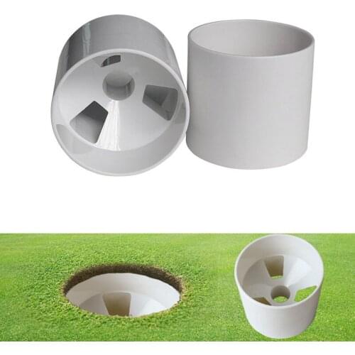 2.7Cm Aperture Outdoor Golf Training Flagpole Hole Cup Golf Training Aids Three Holes White Plastic Golf Hole Cup