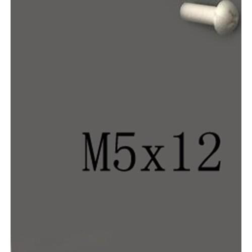 2pcs M5x12mm Phillips Round Head Screw Ceramic Insulated Bolt High Temperature Corrosion Resistance Zirconin