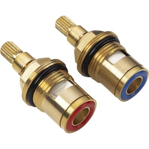 2 Pcs Replacement Tap Valves Ceramic Disc Gland Brass 20 Teeth 1/2 Inch Accessories
