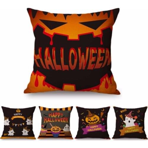 2018 Halloween Decoration Pillow Case Happy Halloween Cartoon Vampire Pumpkin Party Celebration Decorative Sofa Cushion Covers