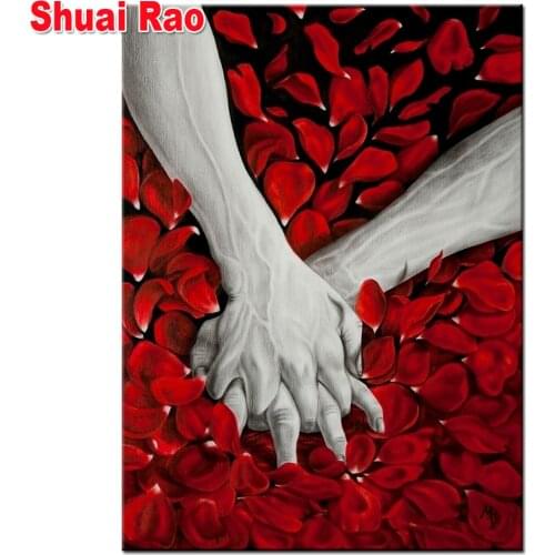Diamond embroidery red rose hand love 3d painting diamond painting square diamond mosaic cross stitch baby girl stickers