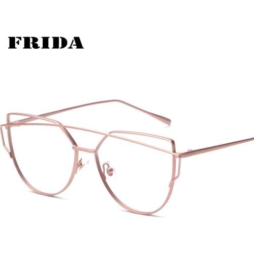 BANSTONE Brand Designer Fashion Eye Glasses Frames For Women Cat Eye Sexy Ladies Metal Frames Glasses