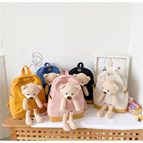 Childrens Bags, New Backpacks, Cute Bear Small Backpacks, Boys and Girls, Primary School Students, Plush School Bags