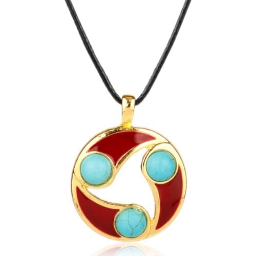 Dongsheng DOTA 2 Talisman of Evasion Three green eye round hollow shells Vintage Collar Pendants Necklaces -30